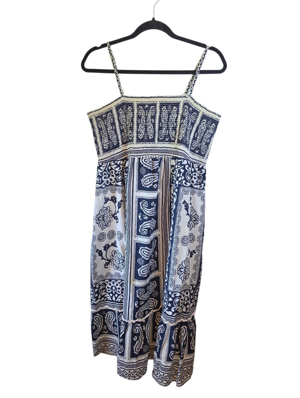 Tommy Hilfiger Paisley Smocked Midi Sundress, XL